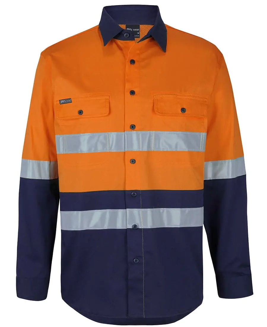 Hi Vis (D+n) L/s Stretch Work Shirt With Tape 6DSWL Metro Workwear.